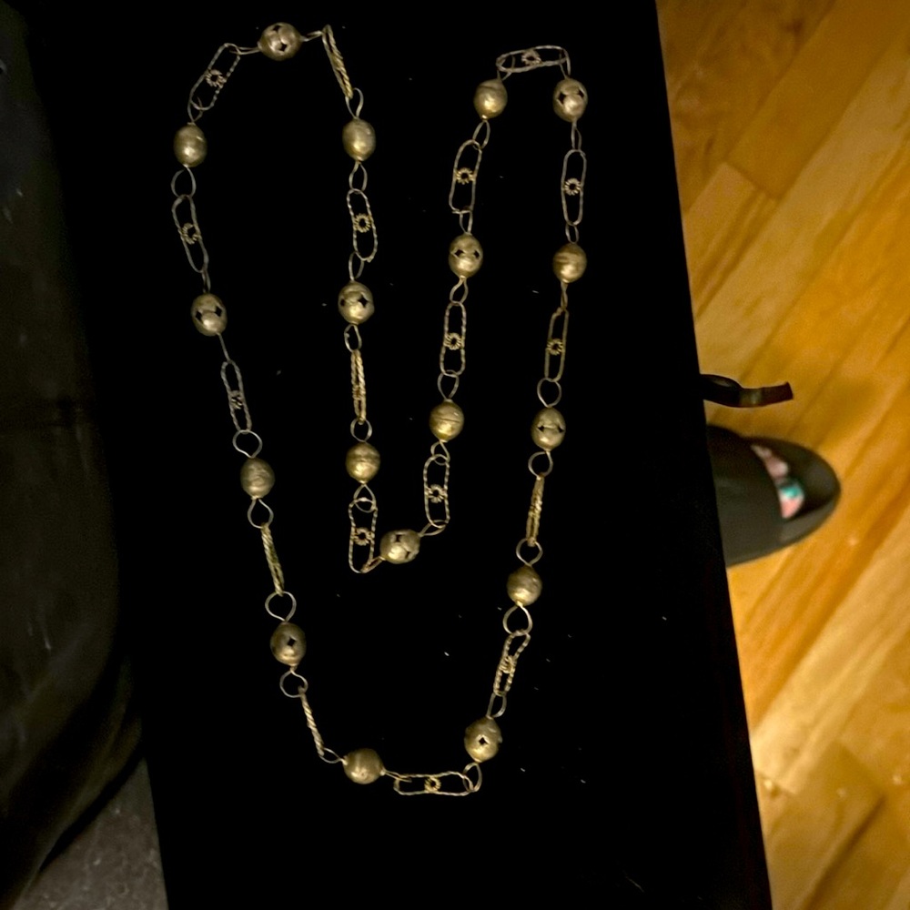Silver etched necklace